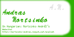 andras mortsinko business card